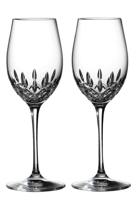 Lismore Essence Set of 2 Lead Crystal White Wine Glasses