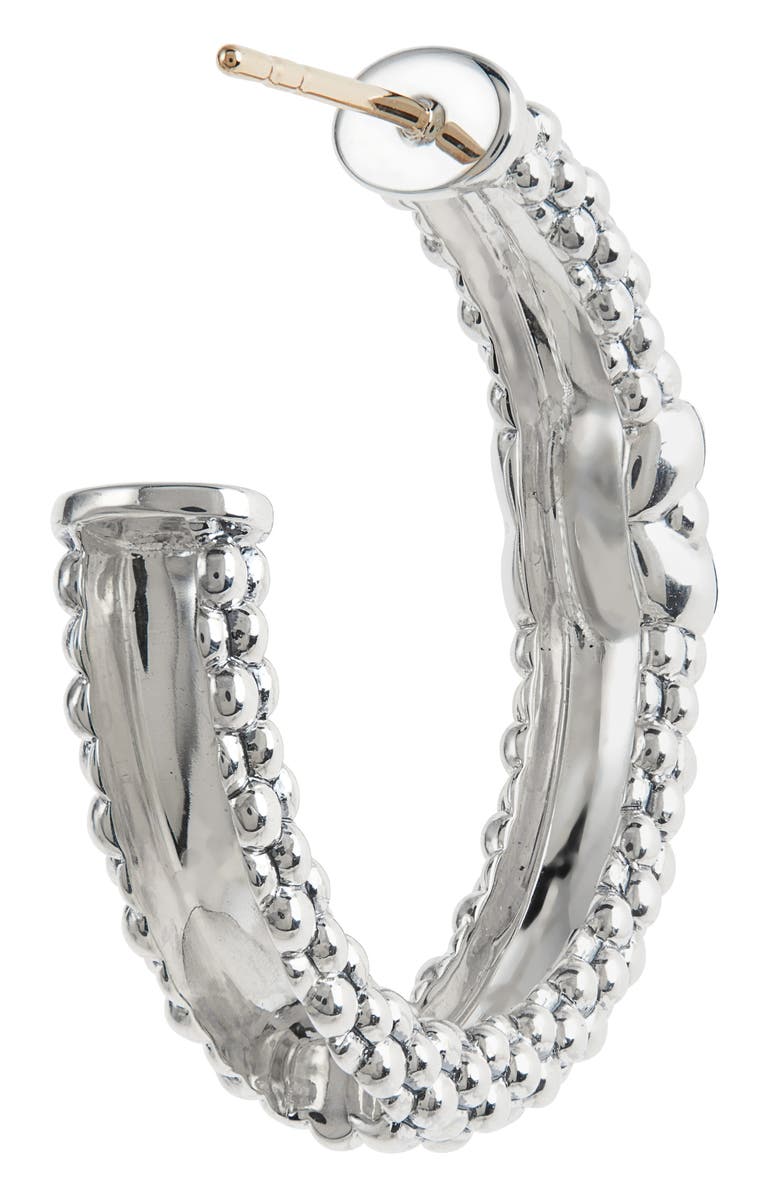 LAGOS X Diamond & Caviar Hoop Earrings, Alternate, color, Silver/ Gold