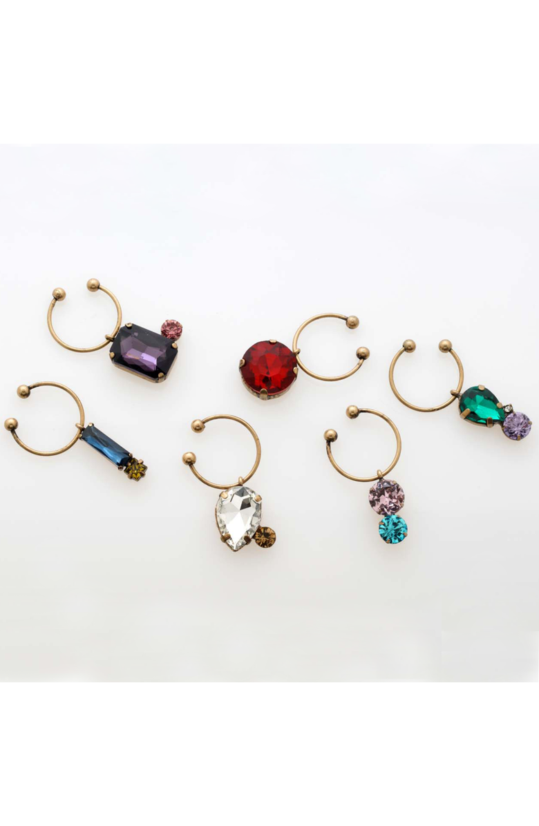 Joanna Buchanan Jeweled wine charms, set of 6, Alternate, color, Red