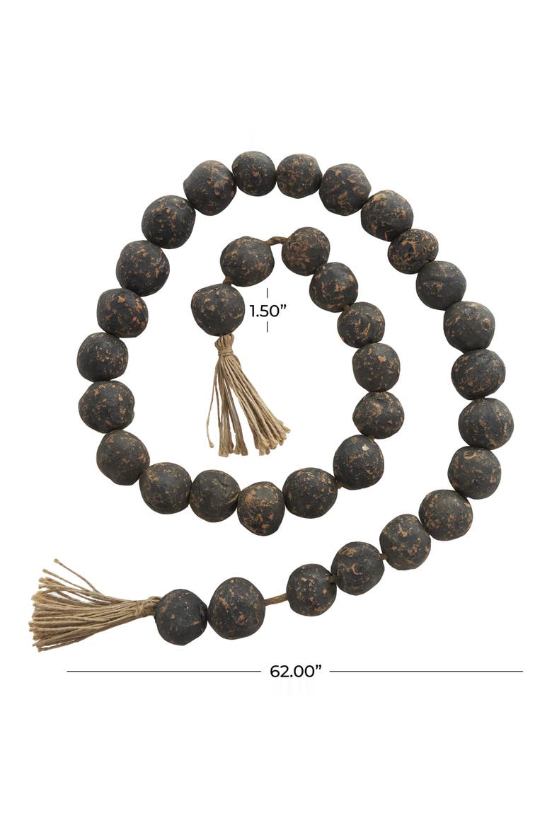 Bohemian Ceramic Beaded Tassel Garland, Alternate, color, BLACK