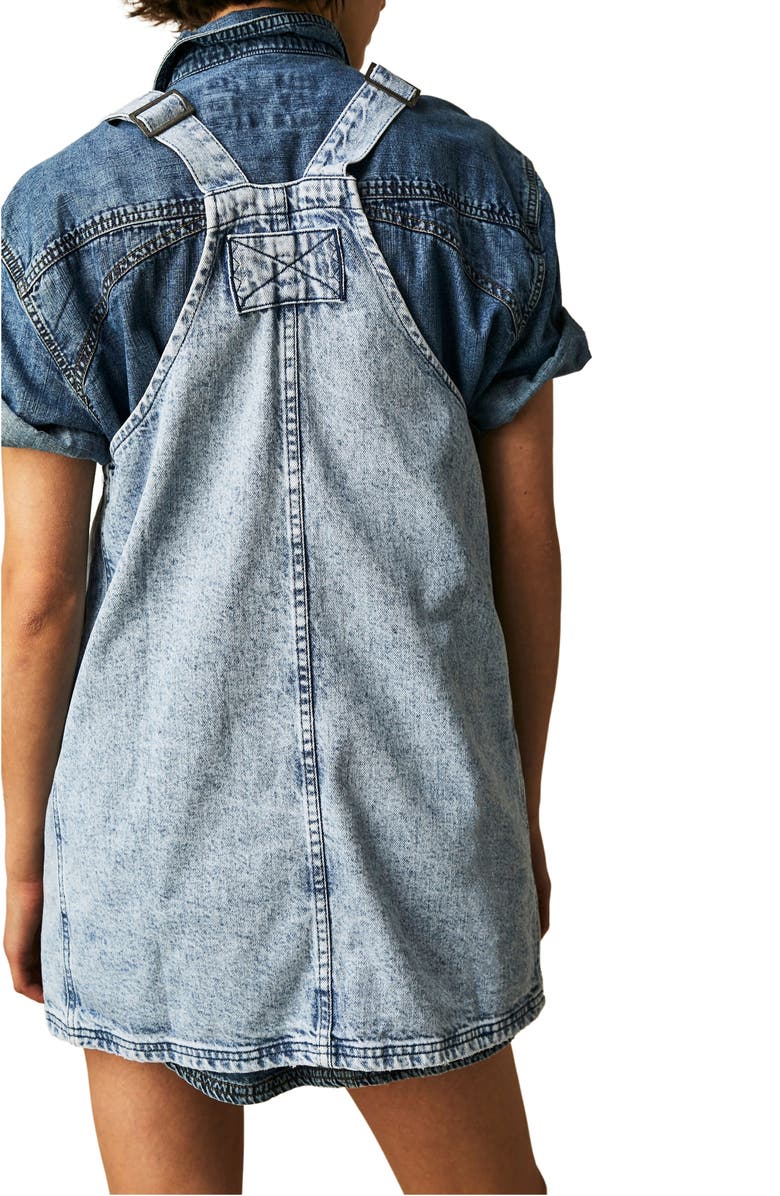 Free People Denim Overall Minidress, Alternate, color, All Faded Out