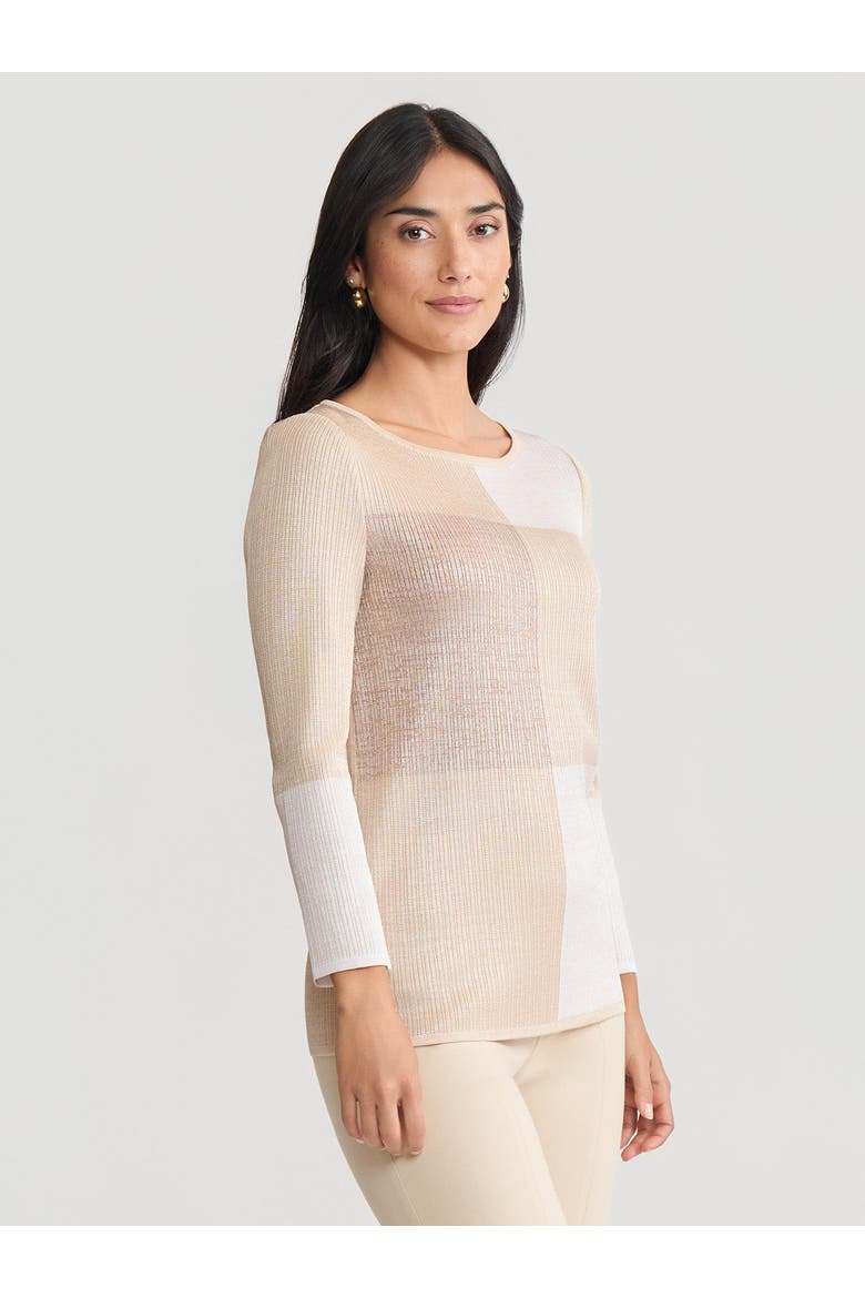Pearlescence Colorblock Knit Tunic, Alternate, color, Biscotti/White/Charmeuse
