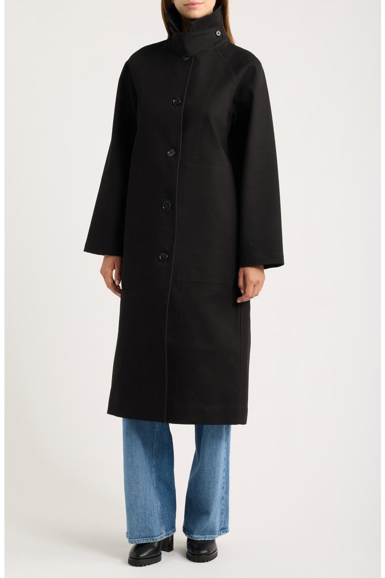 Long Bonded Raincoat, Alternate, color, BLACK