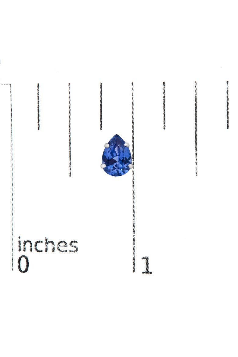 Platinum Lab 5X7 Created Blue Sapphire Pear Solitaire Stud Earrings, Alternate, color, Platinum