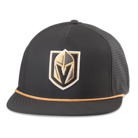 Men's American Needle  Black Vegas Golden Knights Buxton Pro Tech Adjustable Hat