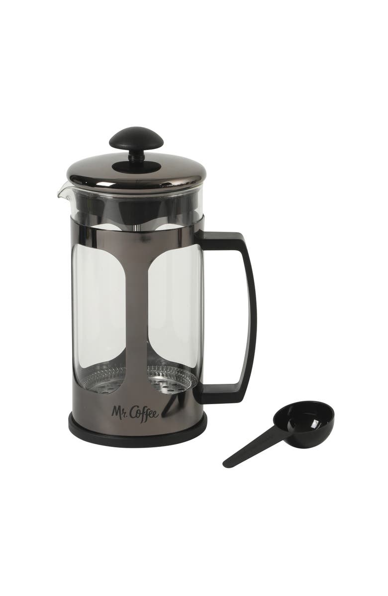 Mr. Coffee Daily Brew 30 oz Borosilicate Glass Coffee Press, Main, color, Gunmetal