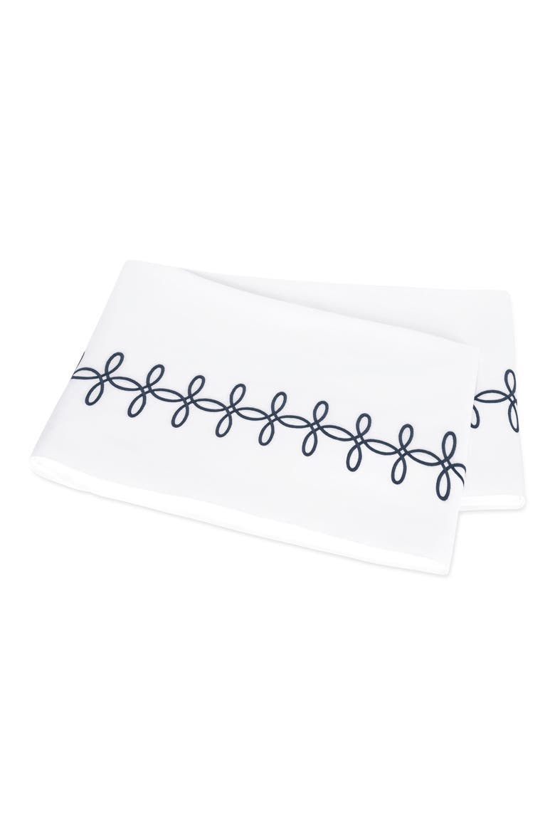Gordian Knot 500 Thread Count Cotton Percale Flat Sheet, Main, color, BALTIC