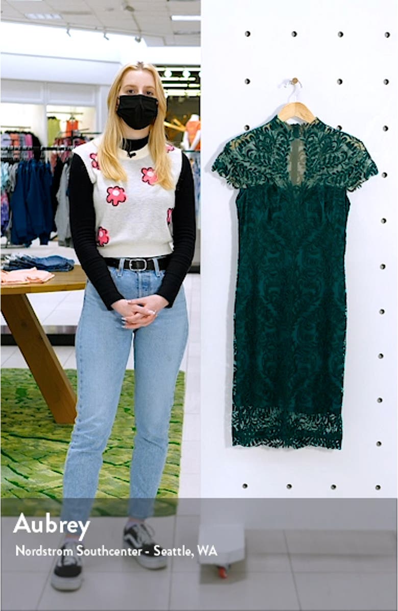 Cap Sleeve Lace Sheath Dress, sales video thumbnail