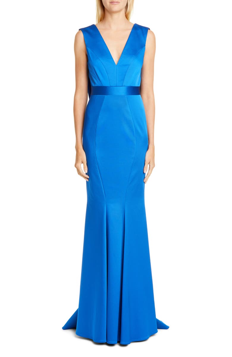 ZAC Zac Posen Santia Plunge Back Gown, Main, color, 