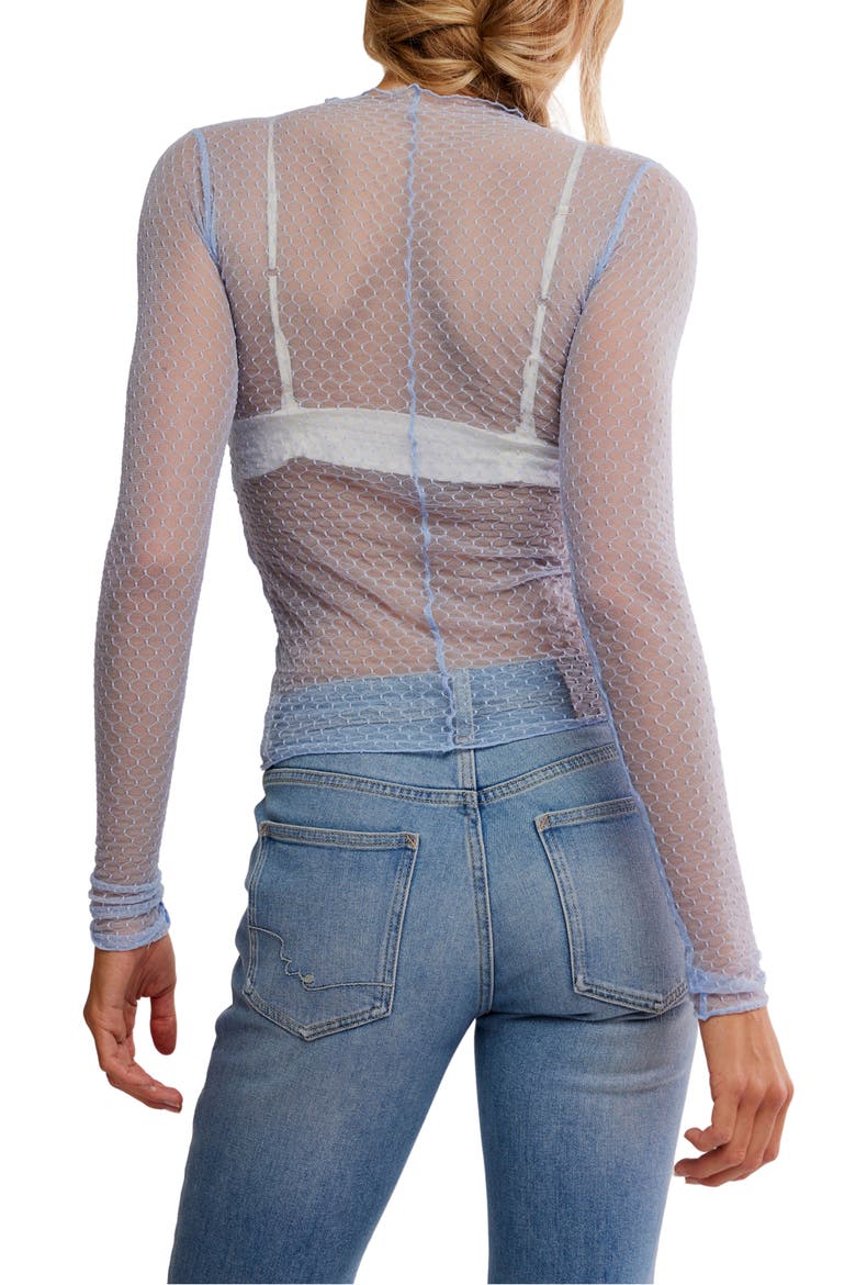 Minding My Business Sheer Top, Alternate, color, CASHMERE BLUE