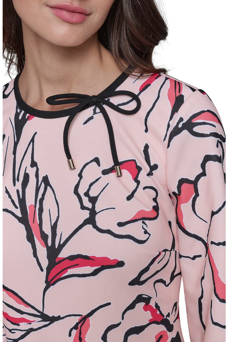 Scuba Crepe A-Line Dress, Alternate, color, PEARL COMBO