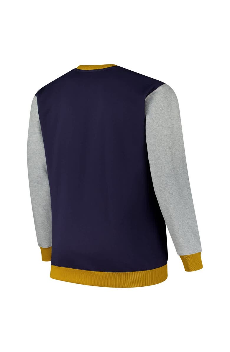 FANATICS Men's Fanatics  Navy Notre Dame Fighting Irish Contrast Sleeve Large Chest Big & Tall Pullover Sweatshirt, Alternate, color, 