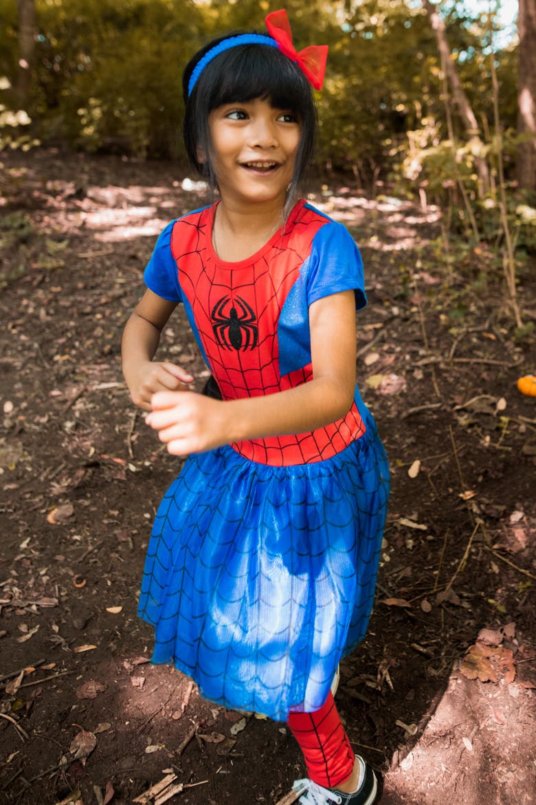Spider-Man Cosplay Tutu Dress and Leggings Set, Alternate, color, Spider Man Red Blue