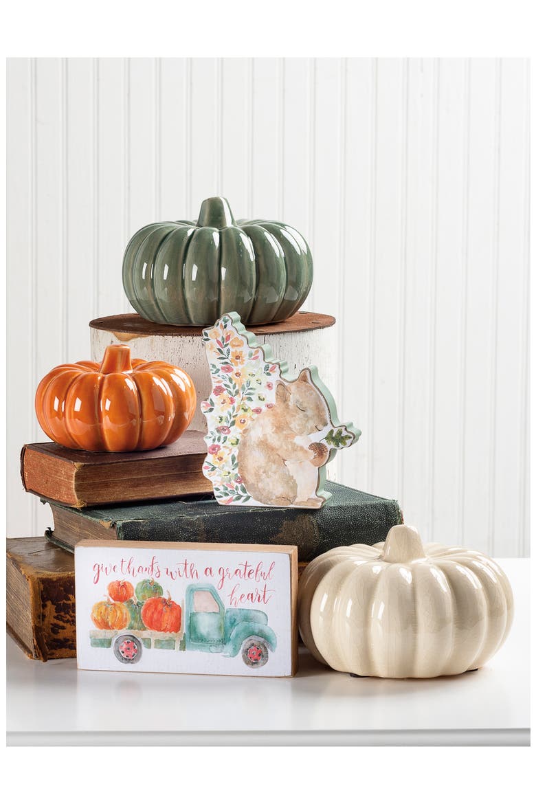 Ceramic Pumpkin Decoration, Alternate, color, WHITE- LARGE