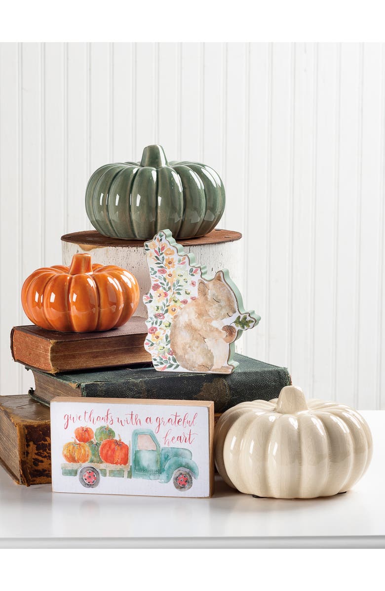 Primitives by Kathy Ceramic Pumpkin Decoration, Alternate, color,