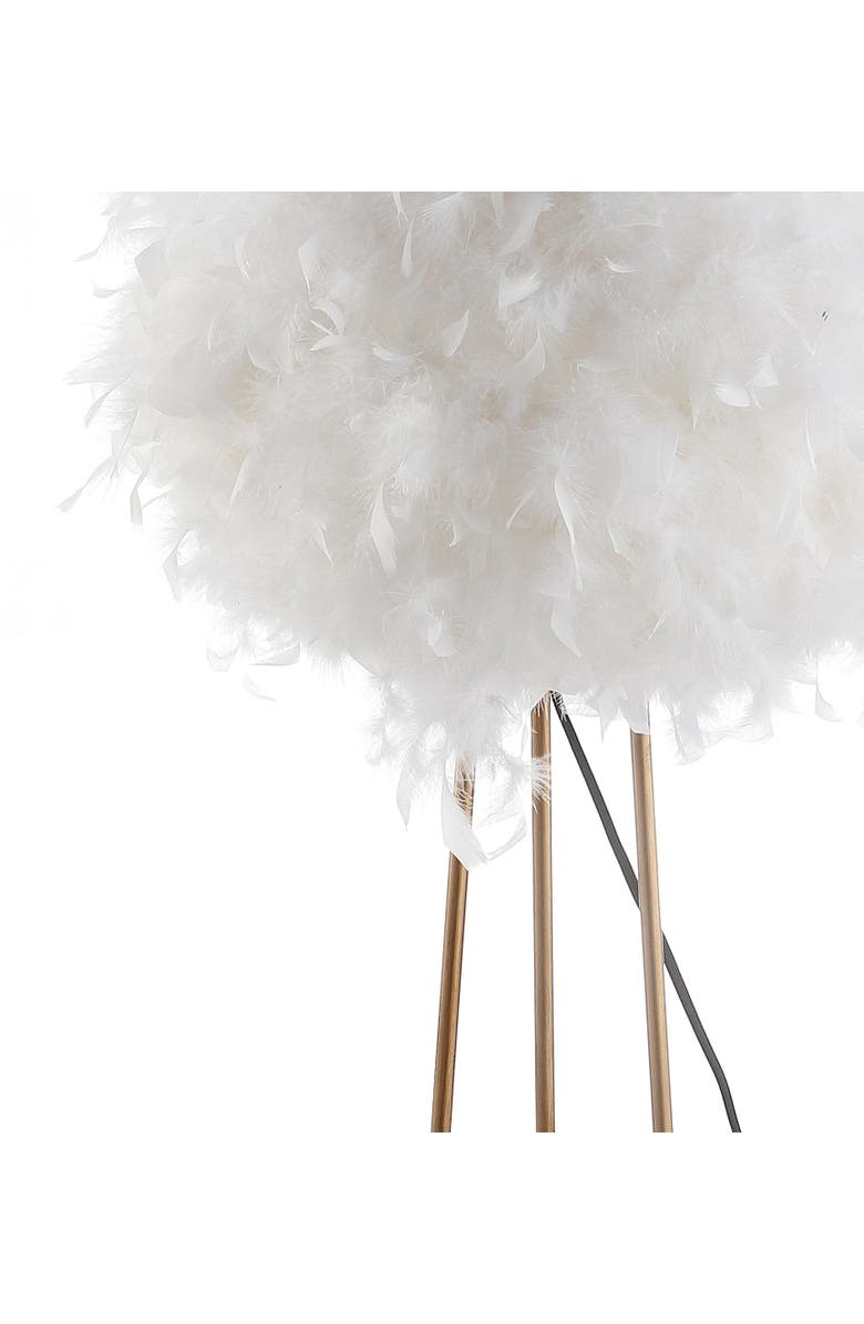 JONATHAN Y Stork Feather Metal LED Floor Lamp, Alternate, color, Gold