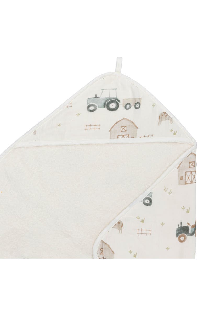 CRANE BABY Tractor Assorted 3-Pack Washcloth & Hooded Bath Towel Set, Alternate, color, Beige