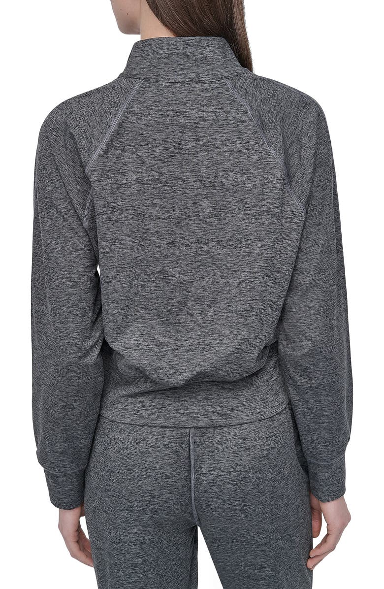 DKNY Space Dye Half Zip Sweatshirt, Alternate, color, Black Space