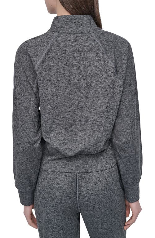 Dkny Space Dye Half Zip Sweatshirt In Gray