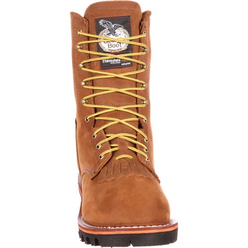 Georgia Boot Waterproof Steel Toe Waterproof 400g Insulated Logger Boot In Brown