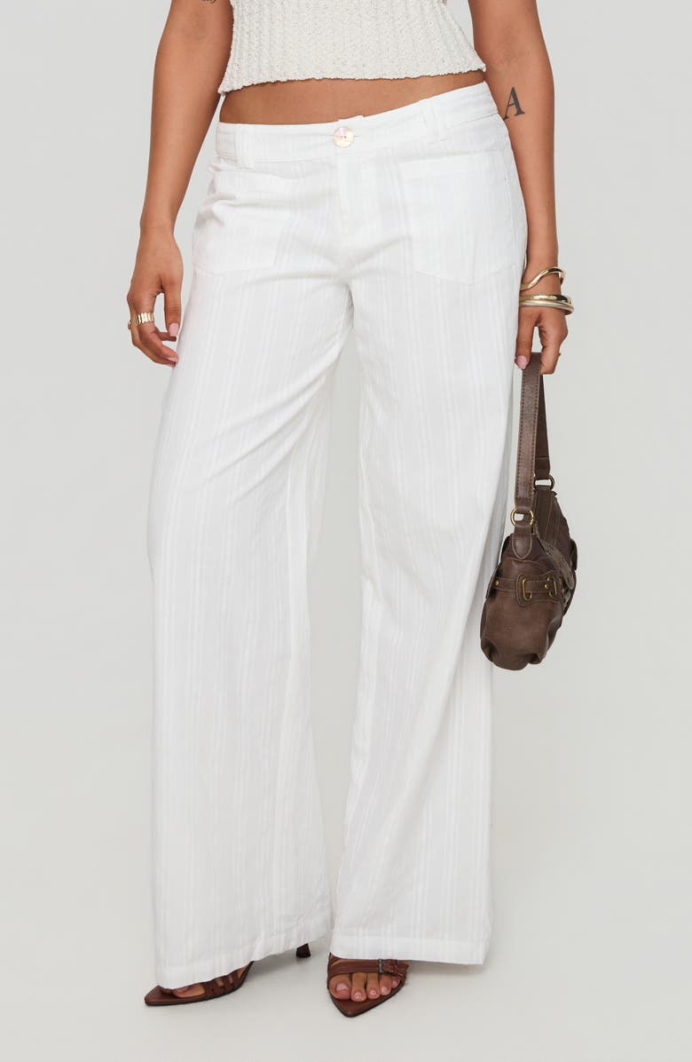 Princess Polly Vendi Low Rise Wide Leg Pants, Alternate, color, White