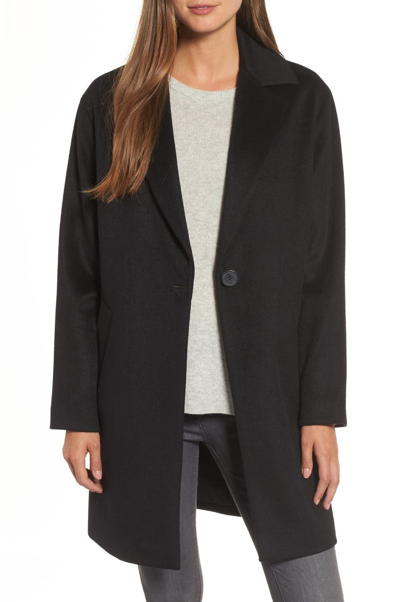 Wool Blend Coat, Main, color, BLACK