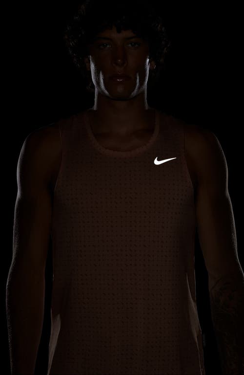 Nike Dri-fit Miler Breathe Running Tank In Orange