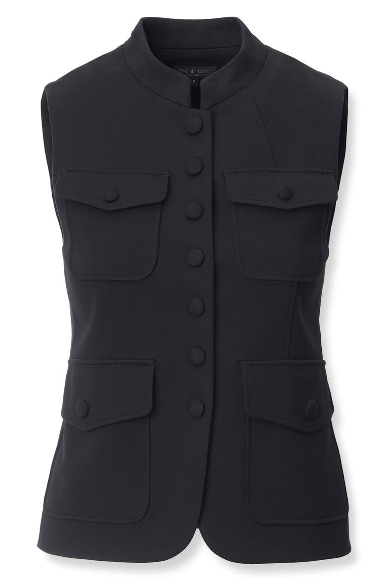 Mercer Ponte Vest, Alternate, color, BLACK