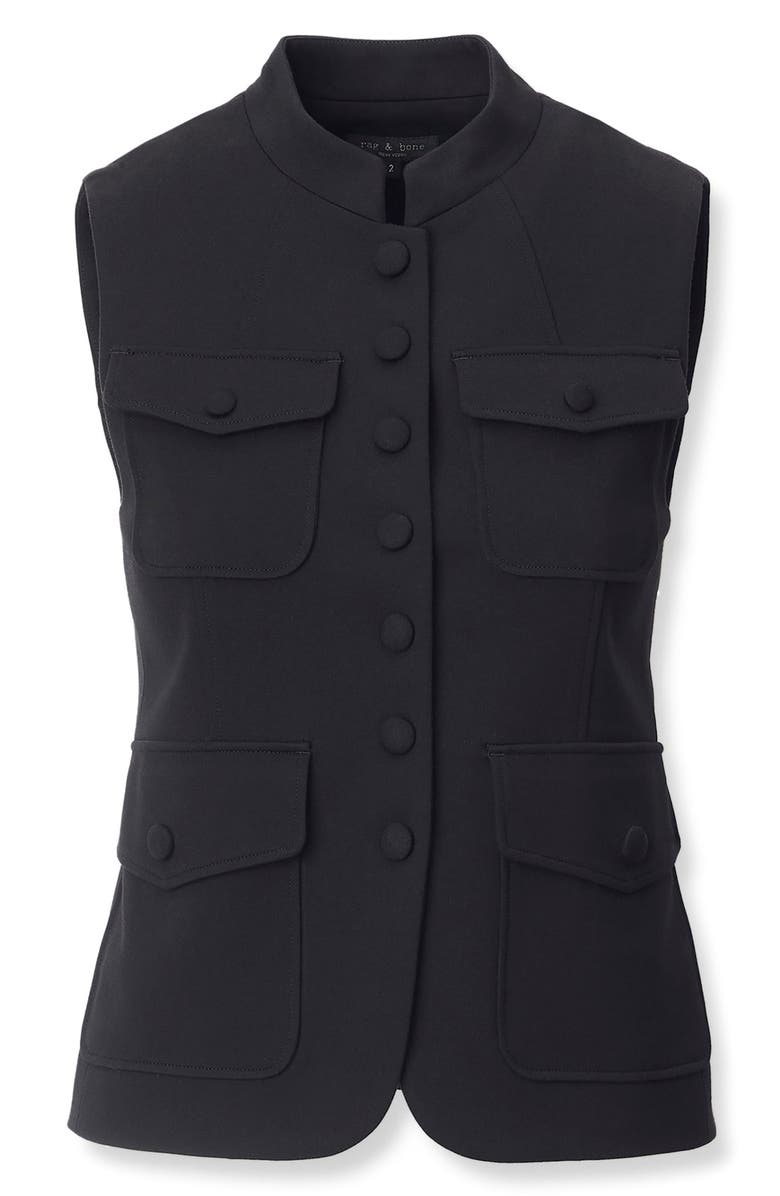 rag & bone Mercer Ponte Vest, Alternate, color, Black
