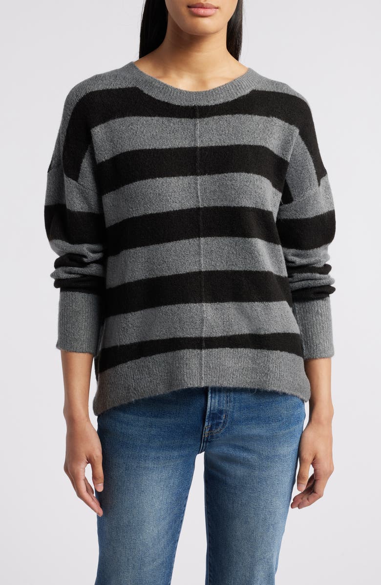 ZOE AND CLAIRE Stripe Crewneck Sweater, Main, color, 