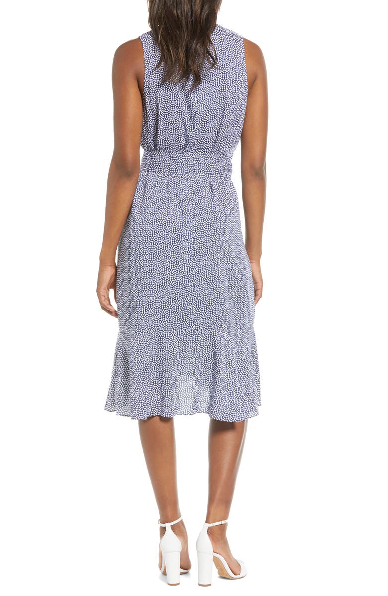 vineyard vines Scallop Dot Wrap Dress, Alternate, color, 