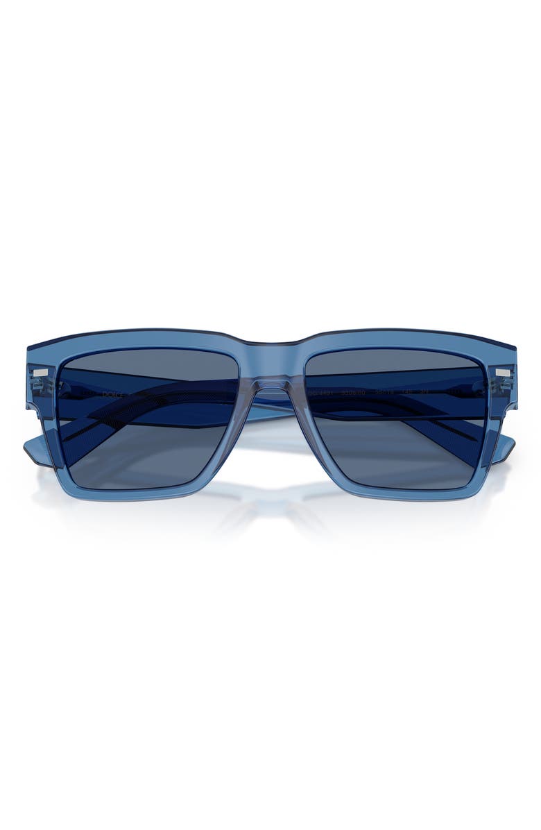 Dolce&Gabbana 55mm Square Sunglasses, Alternate, color, Transparent Blue / Dark Blue