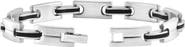 Bliss Diamond Men's Steel Polished Two Tone Black 8.5" 8.5mm Bracelet