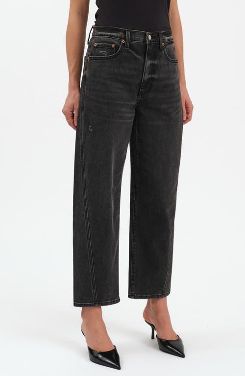 Daze Westward High Waist Ankle Barrel Leg Jeans In Black
