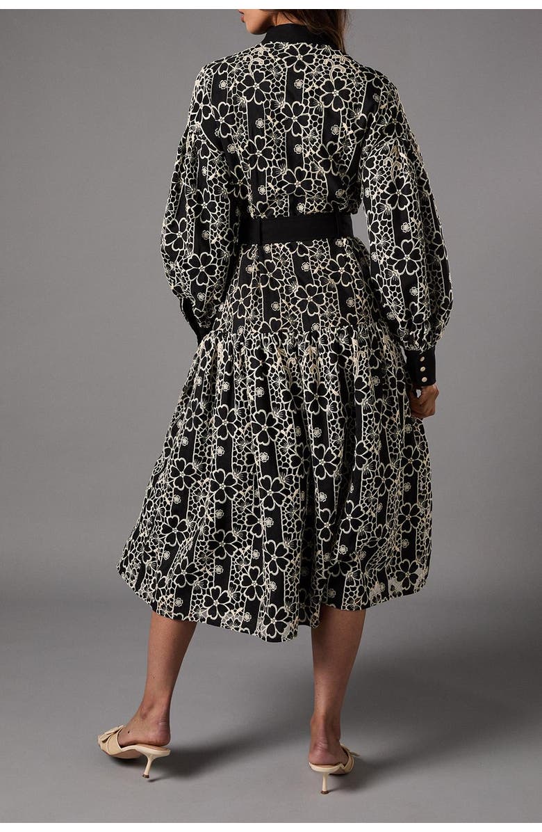 Coast Long Sleeve Belted Shirt Dress, Alternate, color, Black