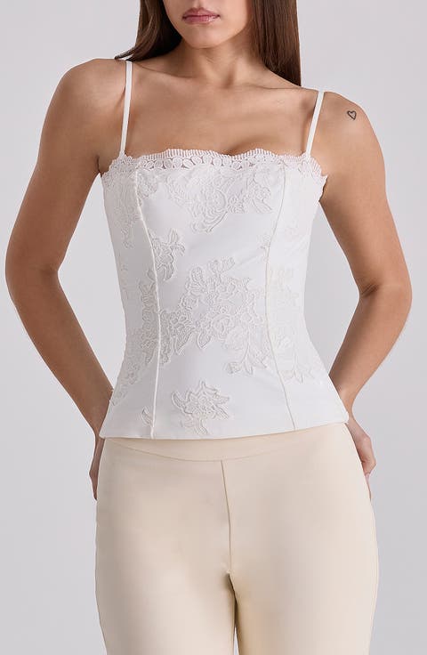 Chloe Embroidered Lace Camisole