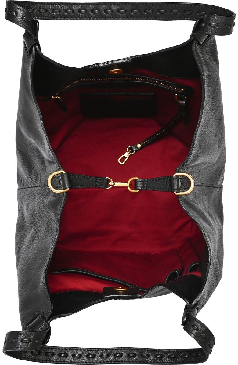 OLD TREND Magnolia Genuine Leather Handwoven Convertible Tote, Alternate, color, Black