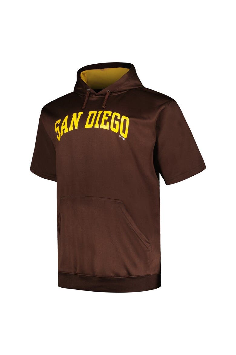 Men's Profile Brown San Diego Padres Big & Tall Contrast Short Sleeve Pullover Hoodie, Alternate, color, Brown