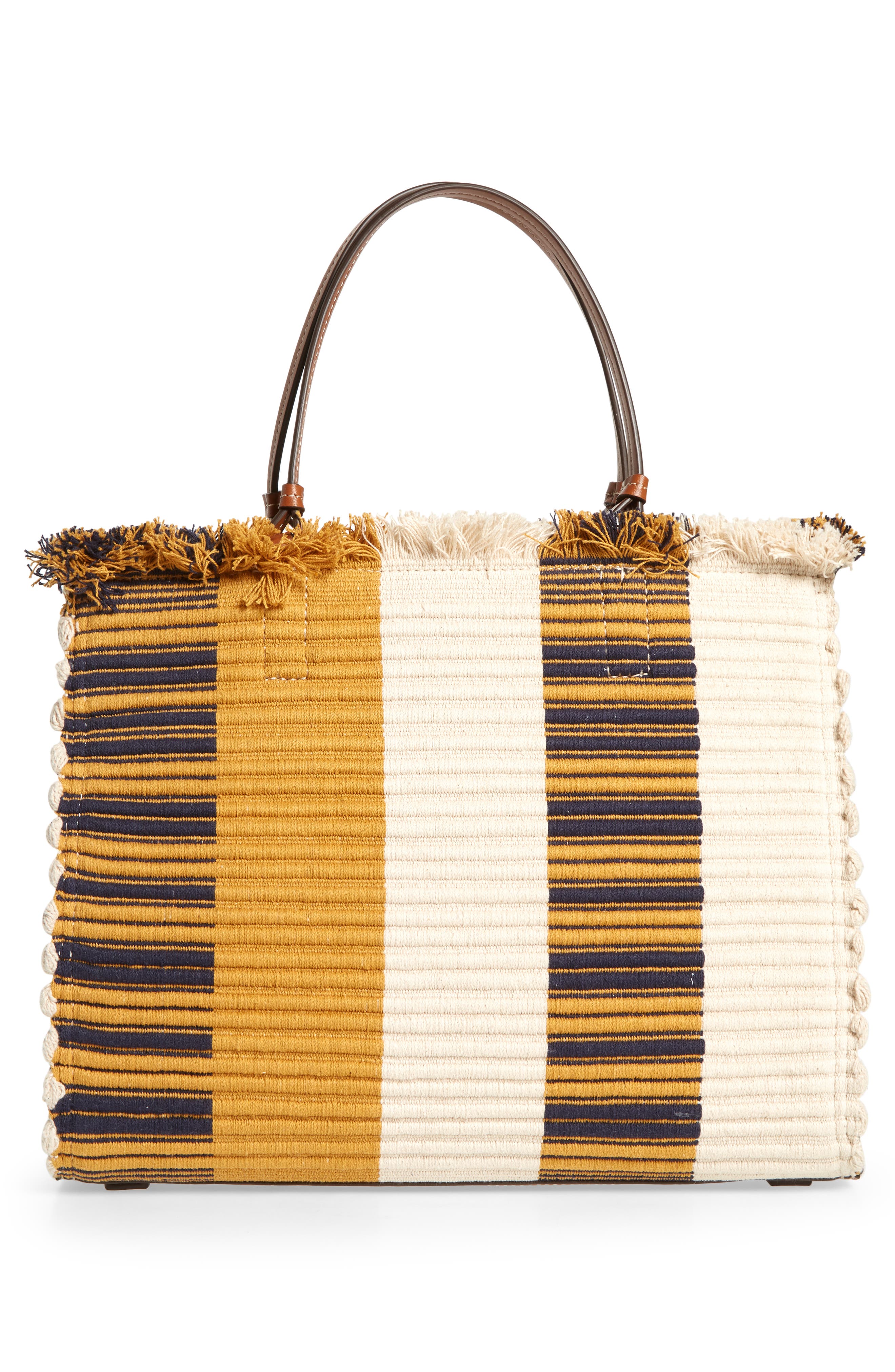 Tory Burch McGraw Woven Stripe Tote Bag, Alternate, color, 