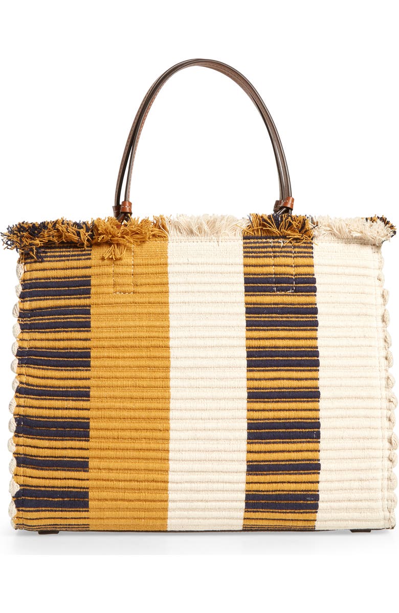 Tory Burch McGraw Woven Stripe Tote Bag, Alternate, color,