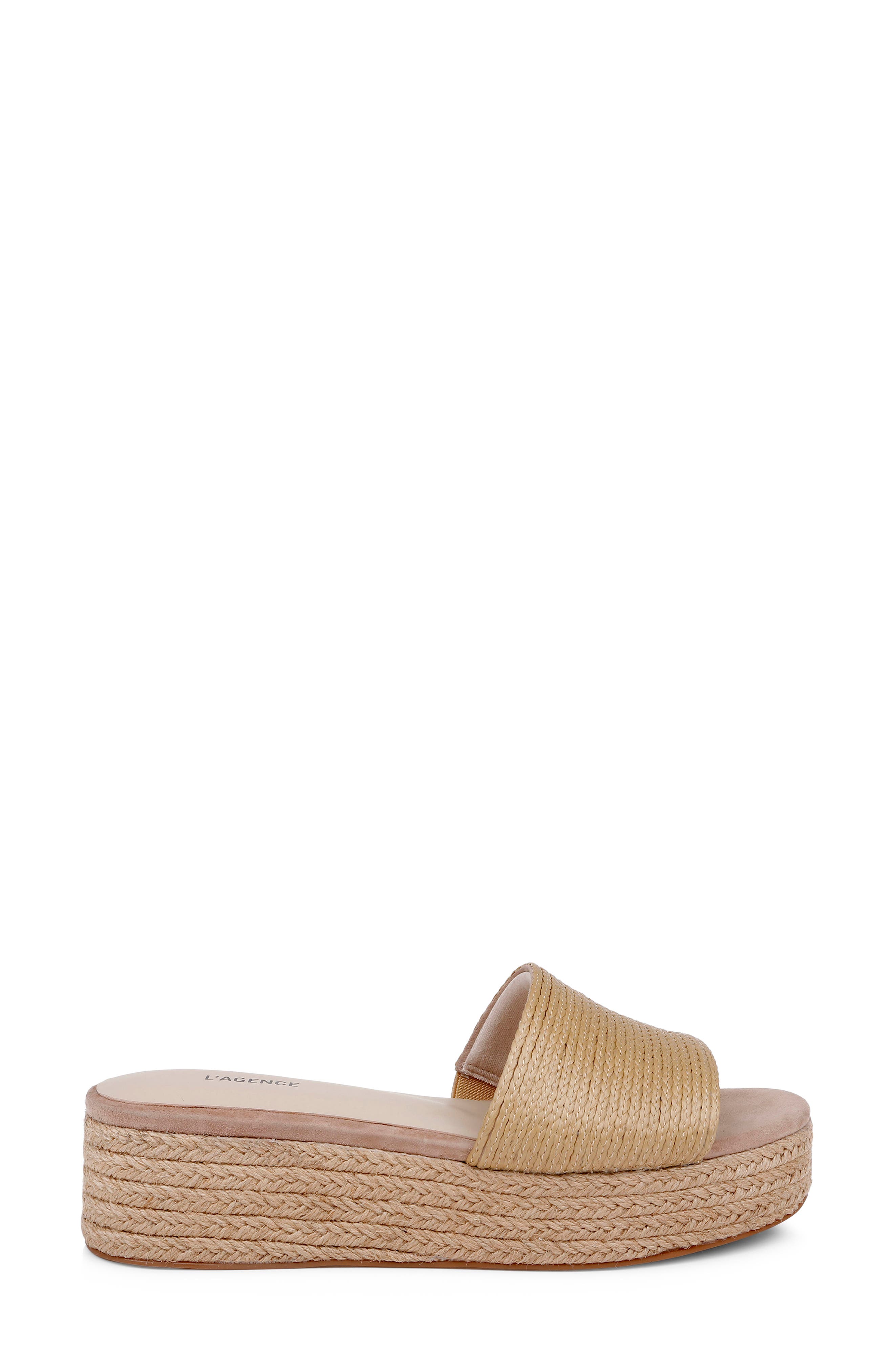 L'AGENCE Ramani II Espadrille Platform Wedge Slide Sandal, Alternate, color, Natu Rafi