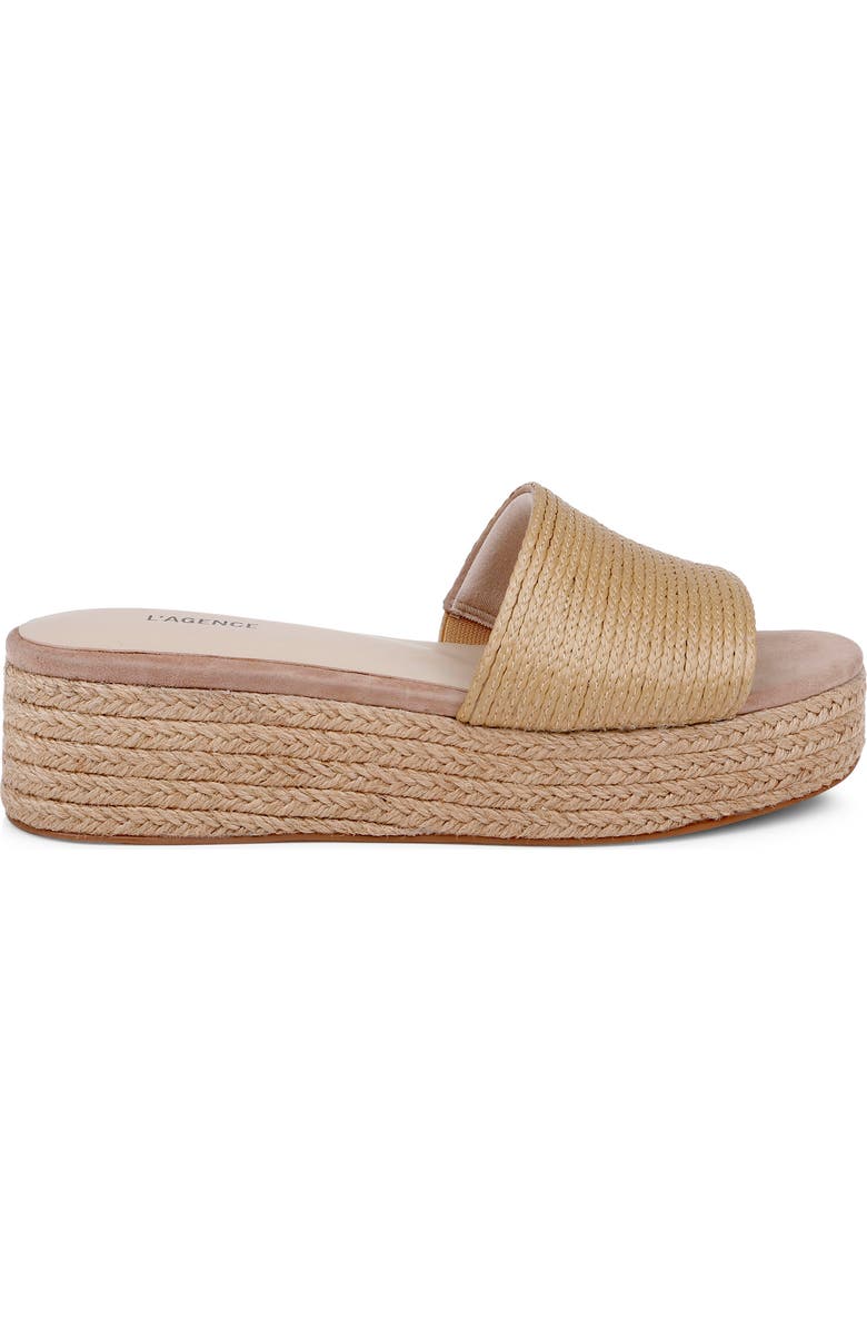 L'AGENCE Ramani II Espadrille Platform Wedge Slide Sandal, Alternate, color, Natu Rafi