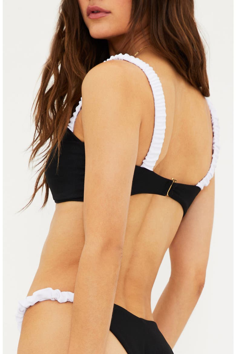 Sariah Knot Bikini Top, Alternate, color, BLACK/ WHITE