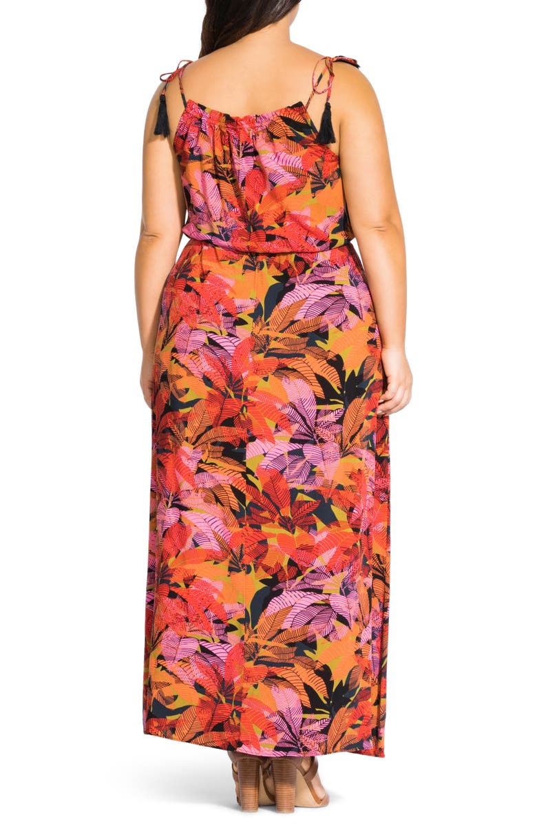 City Chic Sunrise Sleeveless Maxi Sundress, Alternate, color,