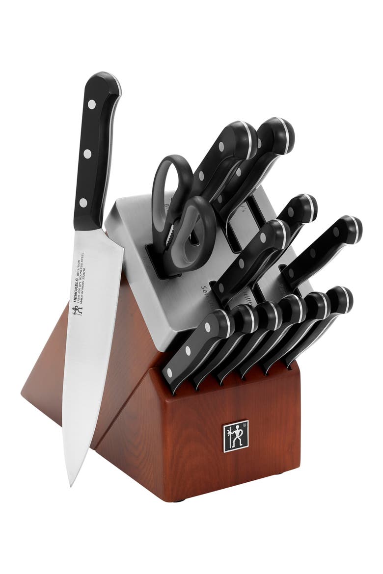 Solution 14-Piece Self-Sharpening Knife Set, Alternate, color, BLACK