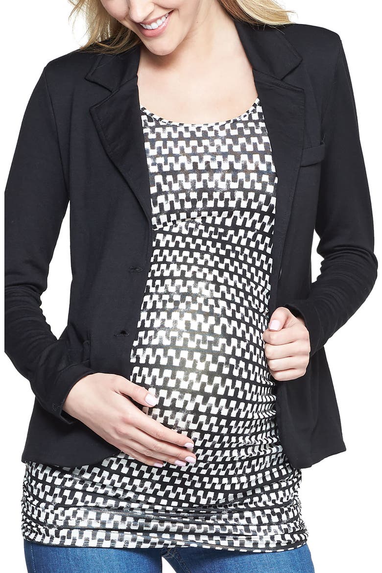 Essential Maternity Blazer, Main, color, BLACK