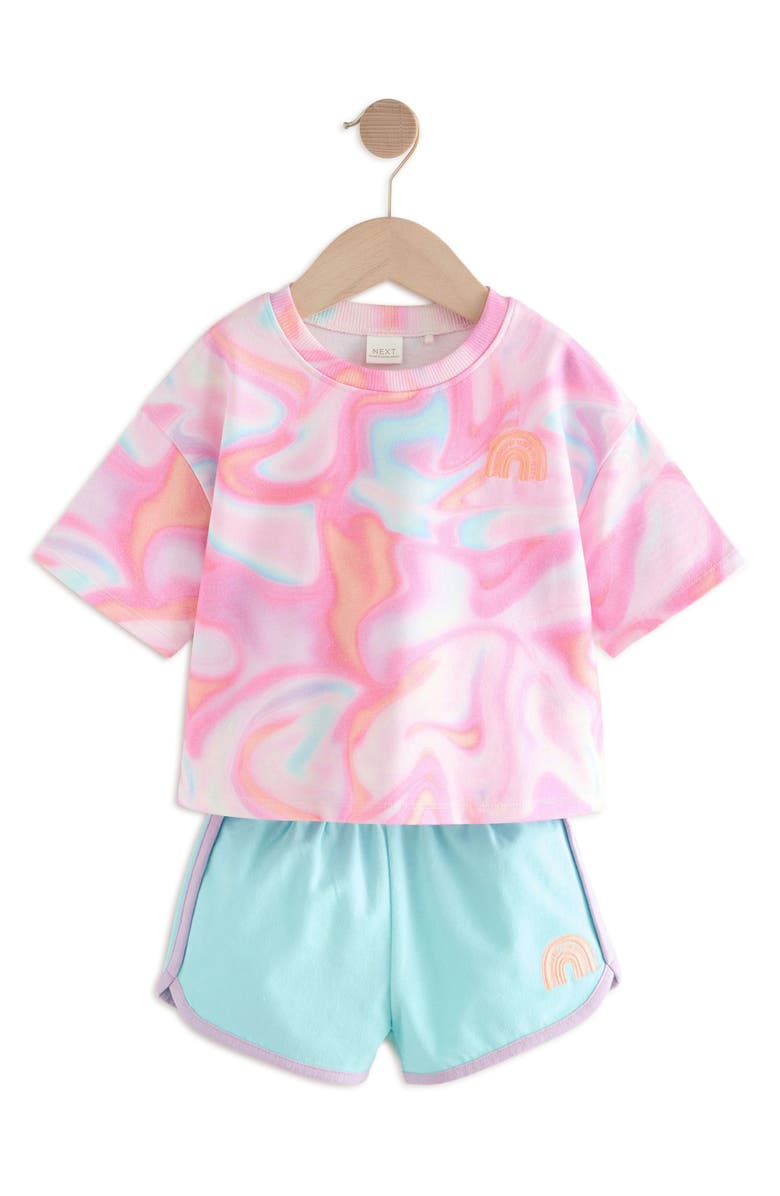 NEXT Kids' Graphic T-Shirt & Shorts Set, Main, color, Blue