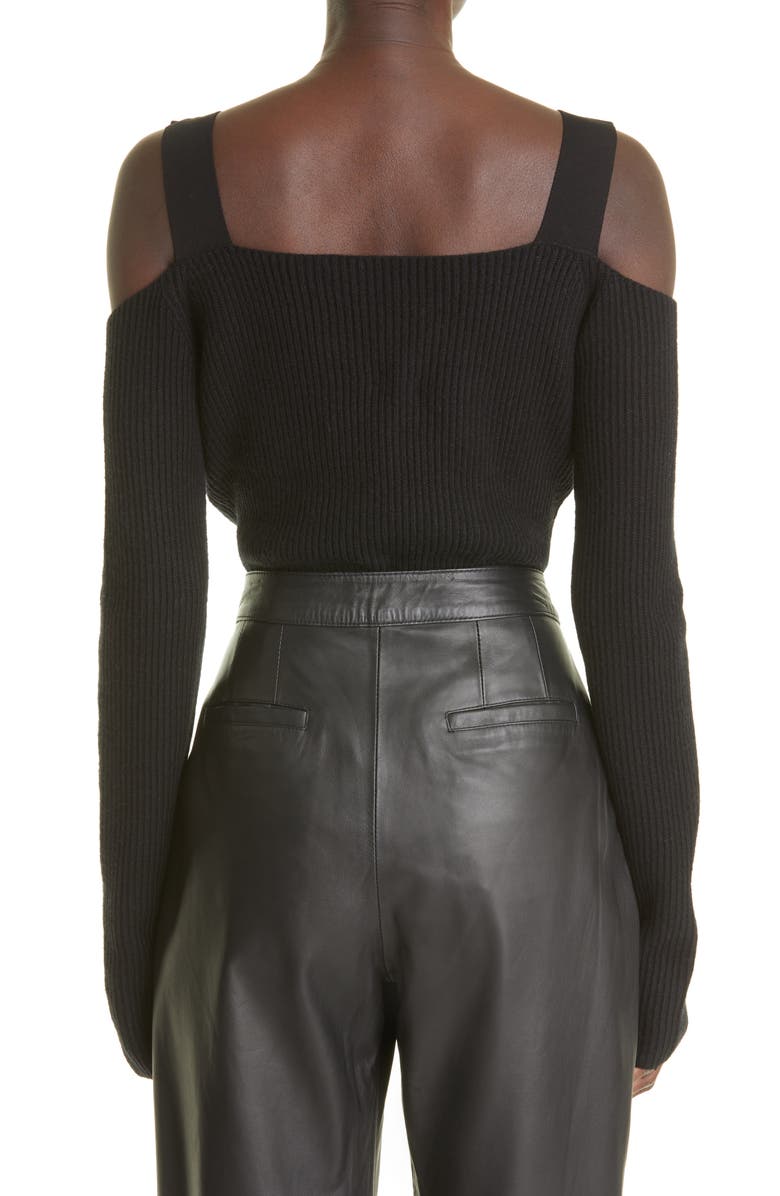 Helmut Lang Off the Shoulder Rib Top, Alternate, color, 