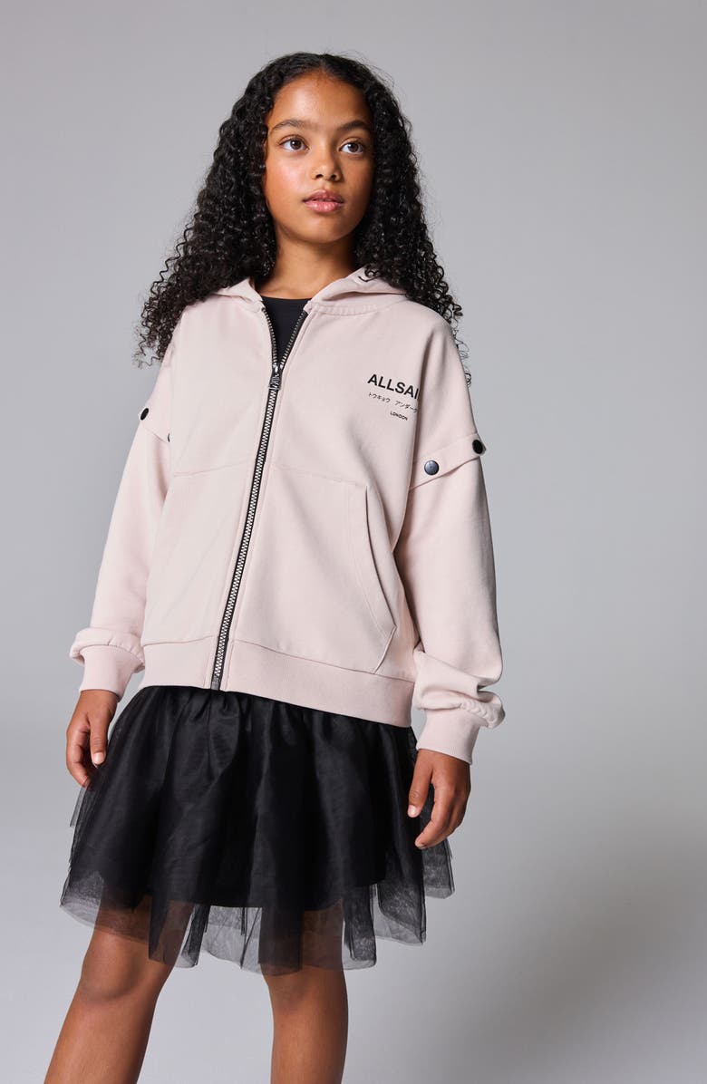 smALLSAINTS by ALLSAINTS Kids' Underground Zip Hoodie, Alternate, color, Pink