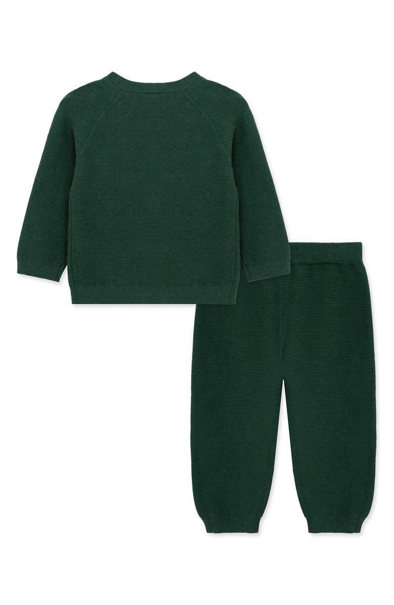 Little Me Football Cotton Sweatshirt & Sweatpants Set, Alternate, color, Green